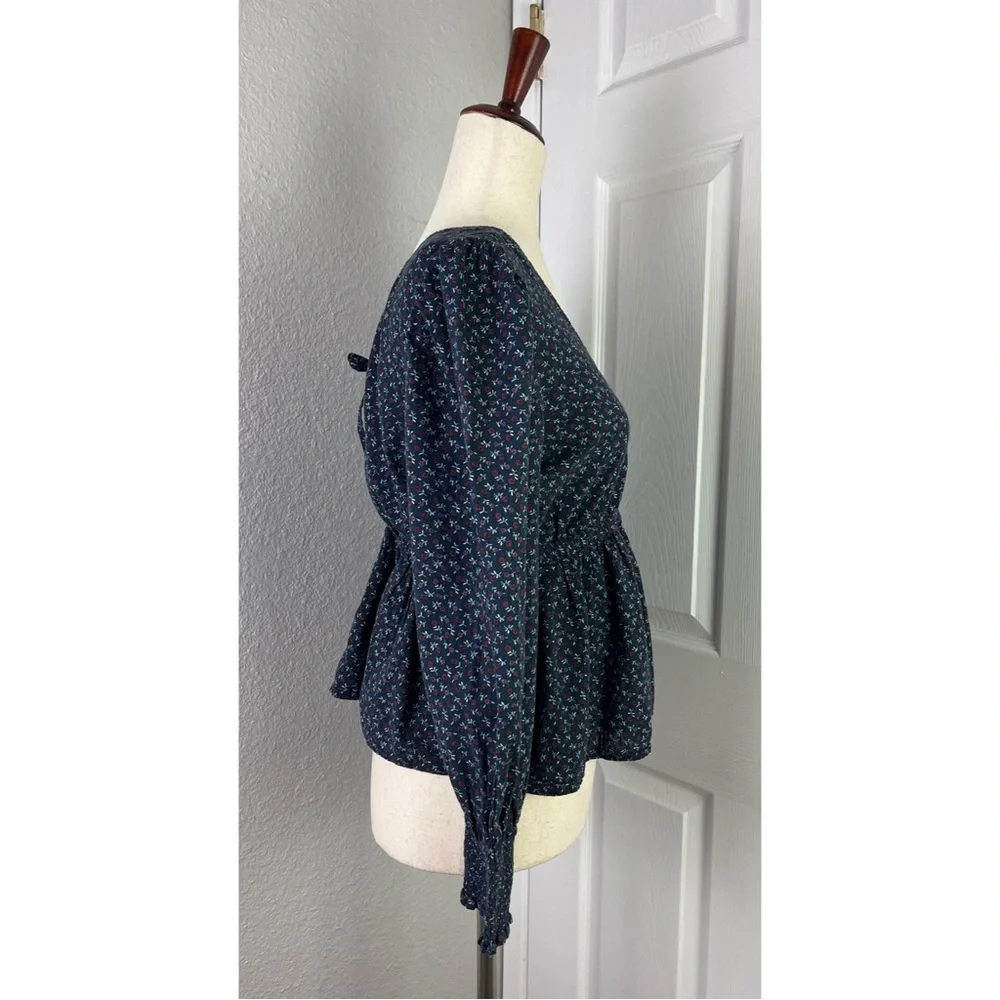 MADEWELL Tie-Back Peplum Top in Campden Daisies - Picture 7 of 9